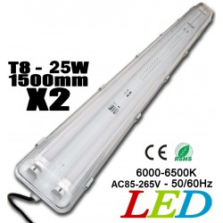 BLOC  NEON DOUBLE-50W (2x25W)1500mm-BLANC DU JOUR