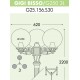 LAMPADAIRE GIGI-BISSO/G250 3L-2200MMX620MM-CULOT E27