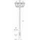 LAMPADAIRE RESINE 3L RICU BISSO/SALEM-2500MMX640MM-CULOT E27