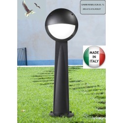 BORNE LED-GABRI REMILUCIA 1L-RESINE-CULOT E27-GRIS OPALE-1000MM