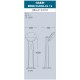 BORNE LED-GABRI REMILUCIA 1L-RESINE-CULOT E27-GRIS OPALE-1000MM